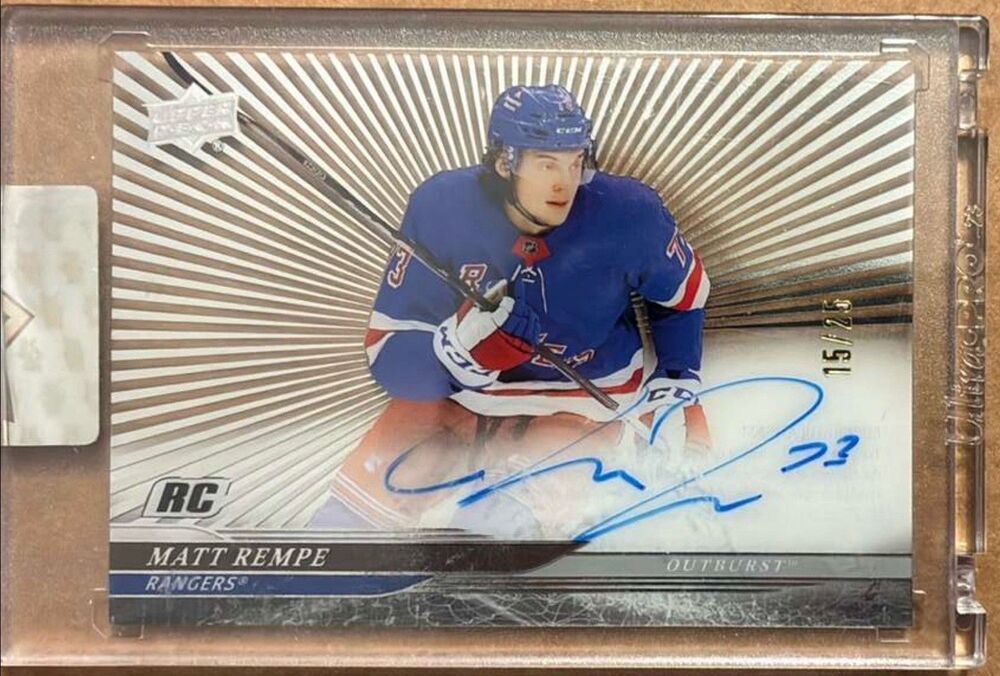 2024-25 Upper Deck Clear Cut Hockey Matt Rempe Rookie Auto Serial Numbered 15/25